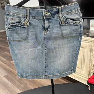 DKNY Denim Mini Skirt in Blue